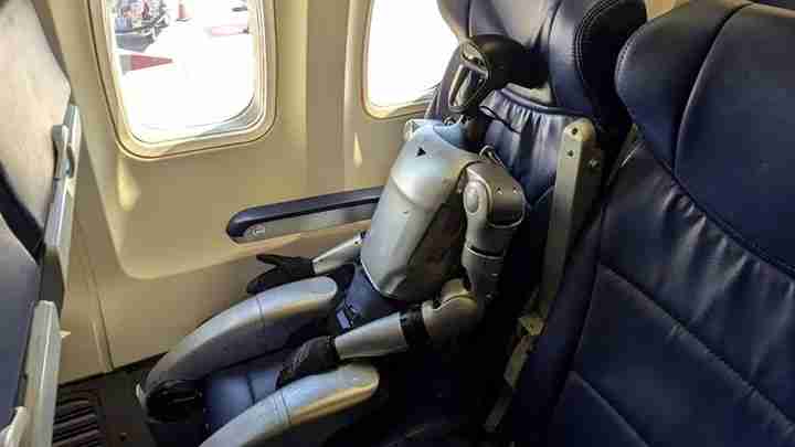 Elite Event Robotics Robot Bebop With Its Own Paid Seat (Courtesy Elite Event Robotics)